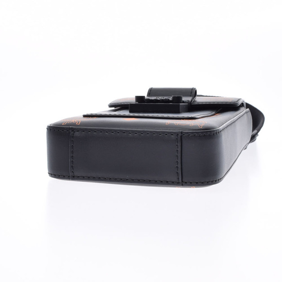 MCM Splash Logo Shoulder Bag Black Calfskin - Picture 5 of 12